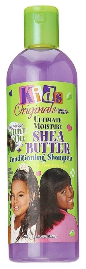 Kids Originals by Africa's Best Ultimate Moisture Shea Butter Shampoo, Healthy Boost of Moisturizers That Soften, Condition and Detangle Hair, Removes Build up, 12oz